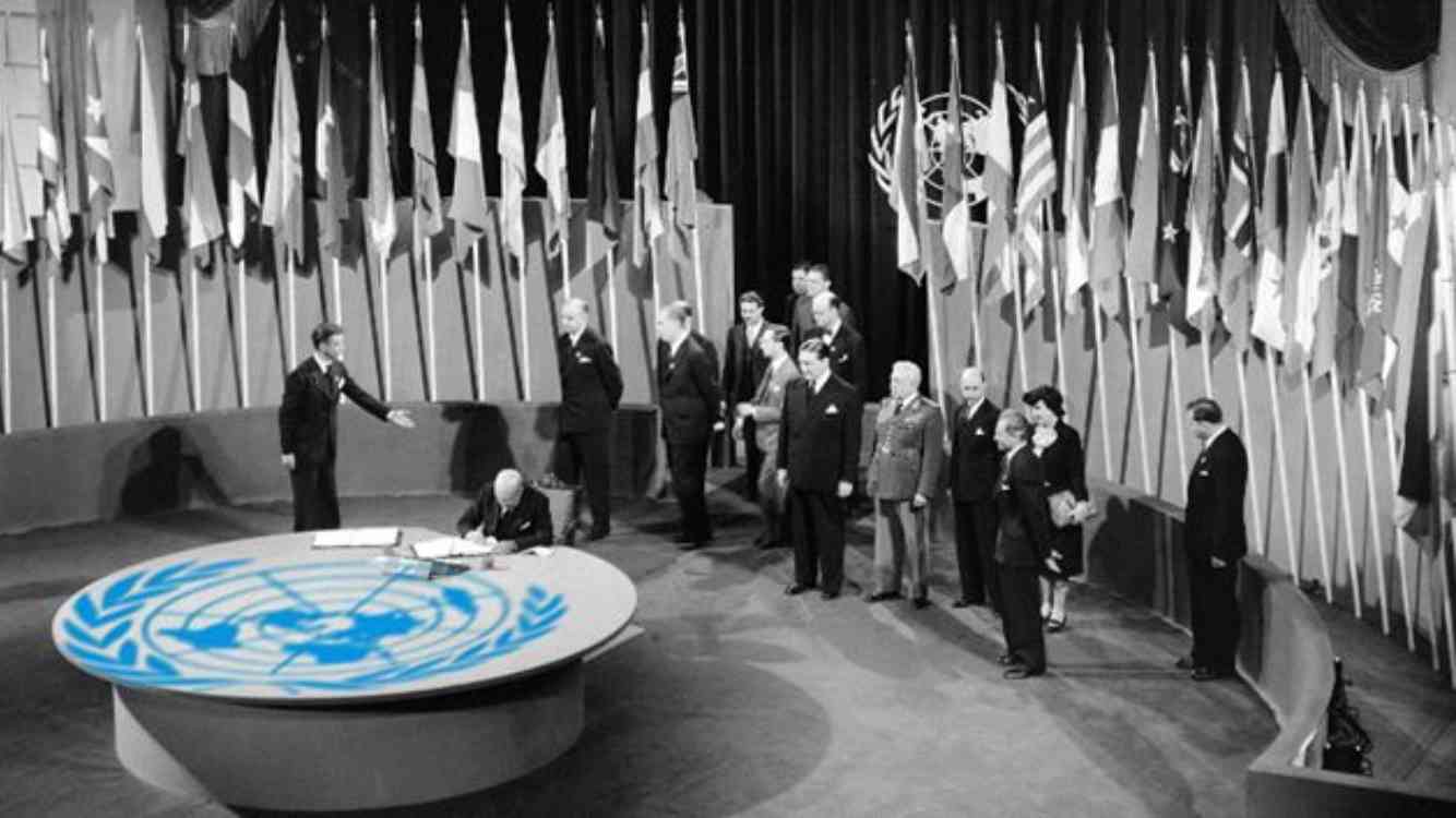 Uno dei tavoli dell'Onu